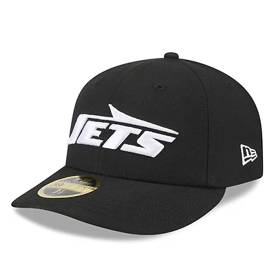 Casquette ajustée 59FIFTY New Era York Jets Omaha Low Profile pour hommes, noire