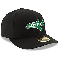 Casquette ajustée 59FIFTY pour homme New York Jets Omaha Throwback à profil bas noire Era