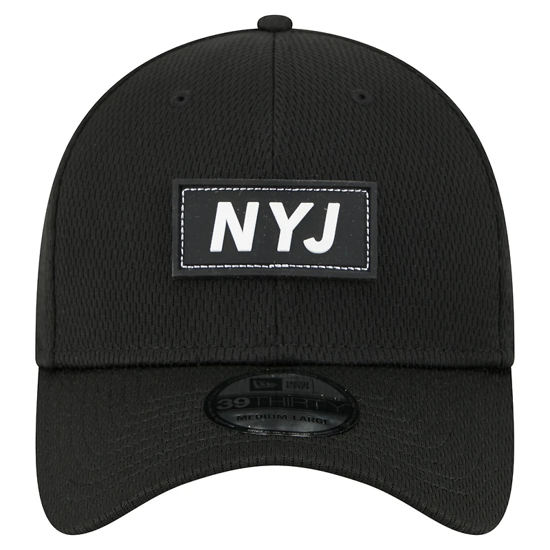 Casquette New Era noire 39THIRTY Flex des York Jets pour homme