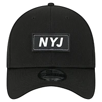 Casquette New Era noire 39THIRTY Flex des York Jets pour homme
