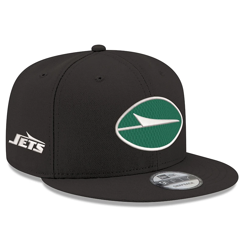 Casquette snapback standard 9FIFTY New York Jets New Era noire pour hommes