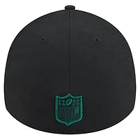 Men's New Era Black York Jets Stripes 39THIRTY Flex Hat