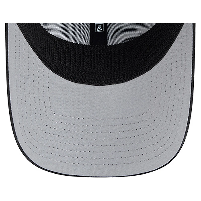 Casquette New Era 39THIRTY Flex noire à rayures des York Jets pour homme