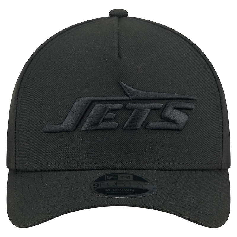 Men's New Era Black New York Jets Team Collection 9FORTY M-Crown A-Frame Adjustable Hat