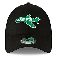 Casquette ajustable New Era noire pour homme New York Jets The League Throwback 9FORTY