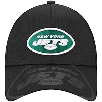 Casquette réglable 9FORTY à visière supérieure New York Jets New Era noire pour hommes