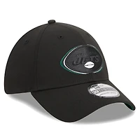 Men's New Era Black York Jets  Triple Outline 39THIRTY Flex Hat