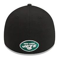 Casquette flexible triple contour 39THIRTY New Era York Jets pour hommes, noire
