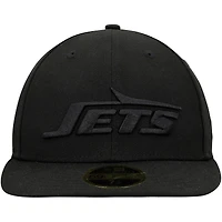 Casquette ajustée 59FIFTY II à profil bas New Era pour hommes, logo noir des York Jets, sur