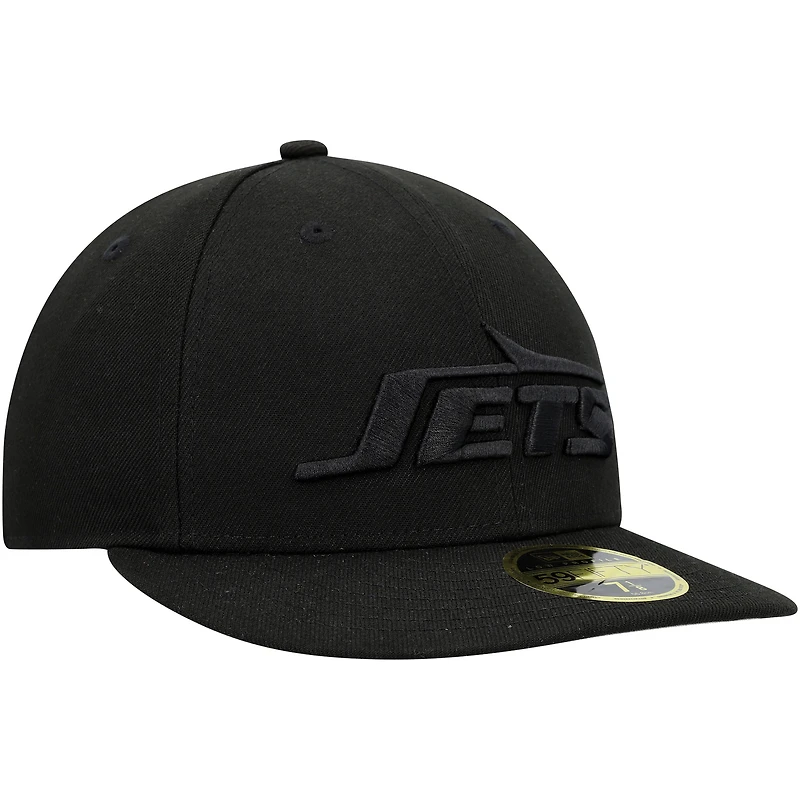 Casquette ajustée 59FIFTY II à profil bas New Era pour hommes, logo noir des York Jets, sur