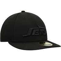 Casquette ajustée 59FIFTY II à profil bas New Era pour hommes, logo noir des York Jets, sur