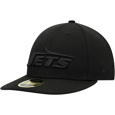 Casquette ajustée 59FIFTY II à profil bas New Era pour hommes, logo noir des York Jets, sur