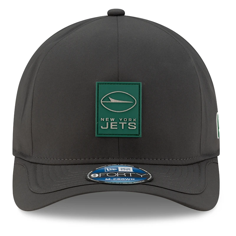Casquette ajustable New Era 9FORTY M-Crown anthracite New York Jets 2025 Sideline pour homme