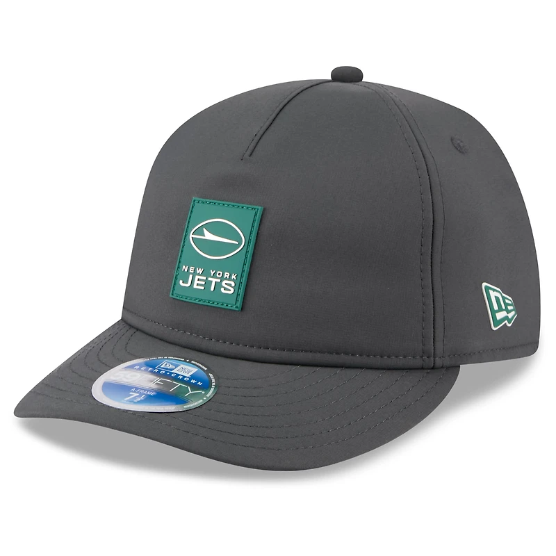 Men's New Era Charcoal York Jets 2025 Sideline Cold Weather Retro Crown 59FIFTY Fitted Hat