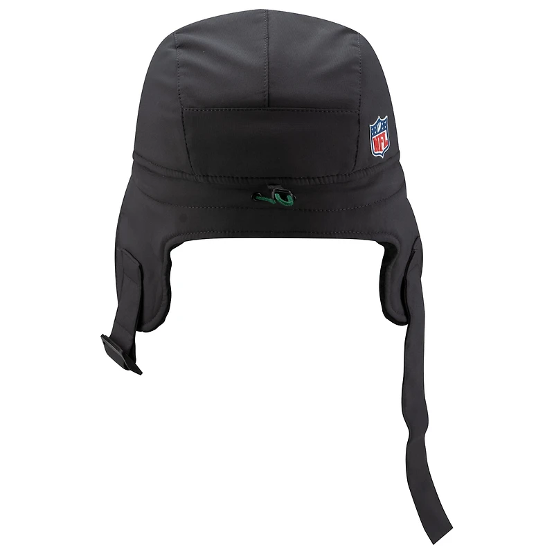 Men's New Era Charcoal New York Jets 2025 Sideline Cold Weather Runner Dog Ear Adjustable Hat