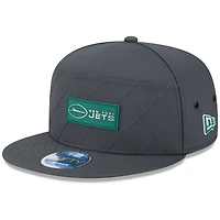 Casquette snapback 9FIFTY à panneau fendu New Era anthracite New York Jets 2025 pour homme