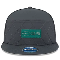 Men's New Era Charcoal New York Jets 2025 Sideline Cold Weather Split Panel 9FIFTY Snapback Hat