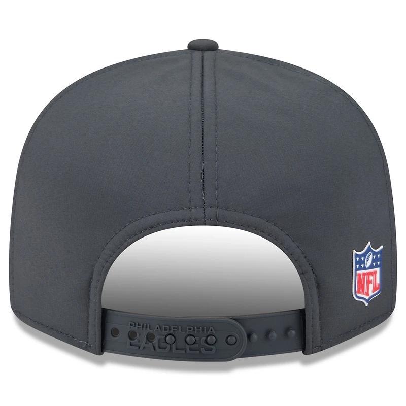Men's New Era Charcoal New York Jets 2025 Sideline Cold Weather Split Panel 9FIFTY Snapback Hat