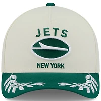 Casquette ajustable New Era 9FORTY A-Frame M-Crown pour homme, crème/vert, New York Jets, draft NFL 2025