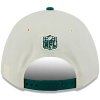 Men's New Era Cream/Green New York Jets 2025 NFL Draft 9FORTY A-Frame M-Crown Adjustable Hat
