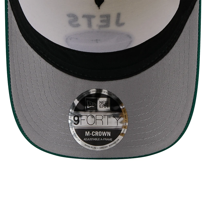 Casquette ajustable New Era 9FORTY A-Frame M-Crown pour homme, crème/vert, New York Jets, draft NFL 2025