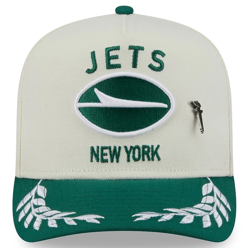 Men's New Era Cream/Green York Jets 2025 NFL Draft A-Frame 59FIFTY Fitted Hat