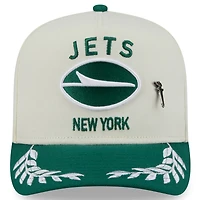 Men's New Era Cream/Green York Jets 2025 NFL Draft A-Frame 59FIFTY Fitted Hat