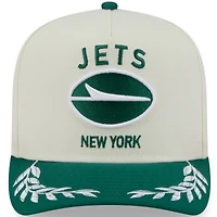 Men's New Era  Cream/Green New York Jets 2025 NFL Draft A-Frame 9FIFTY Snapback Hat