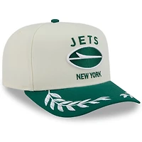 Men's New Era  Cream/Green New York Jets 2025 NFL Draft A-Frame 9FIFTY Snapback Hat