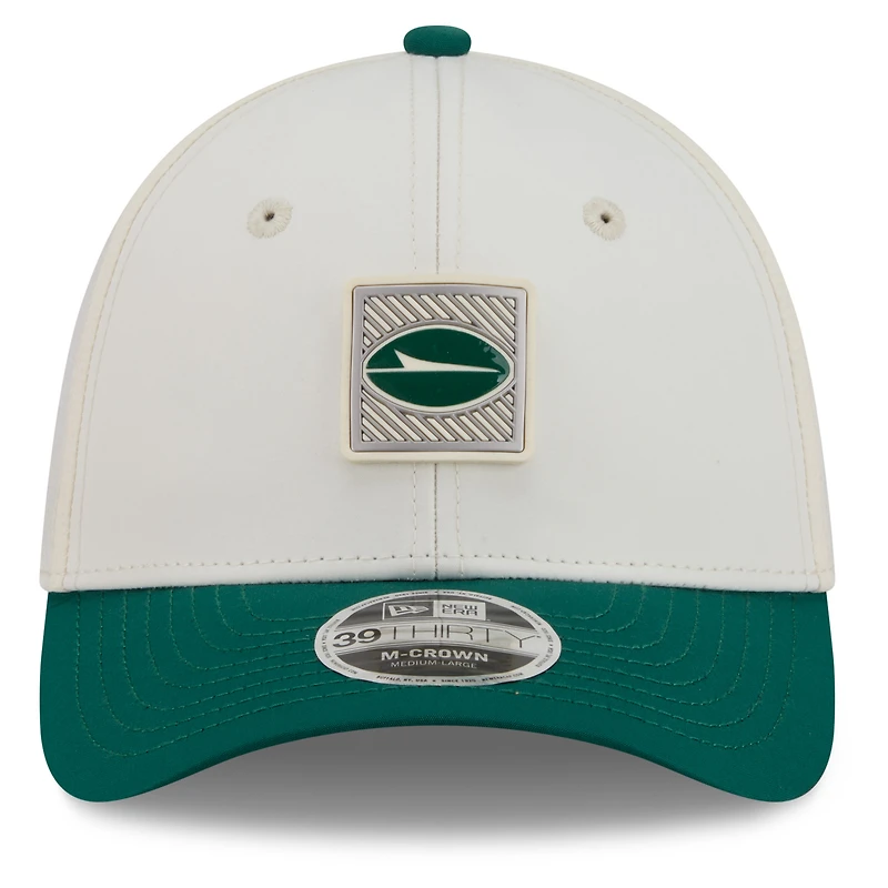 Men's New Era  Cream/Green York Jets 2026 NFL Training Camp 39THIRTY Flex Hat