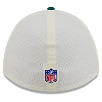 Casquette New Era Flex crème/verte pour homme, York Jets, camp d'entraînement NFL 2026, modèle 39THIRTY