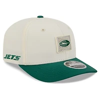 Casquette ajustable New Era crème/verte pour homme New York Jets, camp d'entraînement NFL 2026, modèle 9SEVENTY