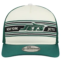 Men's New Era  Cream/Green New York Jets Banner A-Frame 9FIFTY Snapback Hat