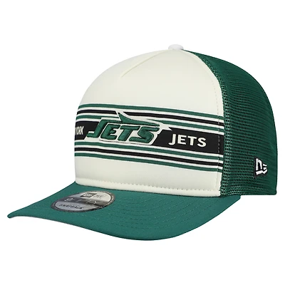 Casquette snapback New Era 9FIFTY Trucker à motif New York Jets crème/vert pour homme