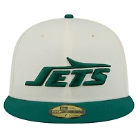 Casquette ajustée New Era 59FIFTY pour homme, crème/vert, des York Jets