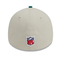 Men's New Era Cream/Kelly Green York Jets 2023 Sideline Historic 39THIRTY Flex Hat