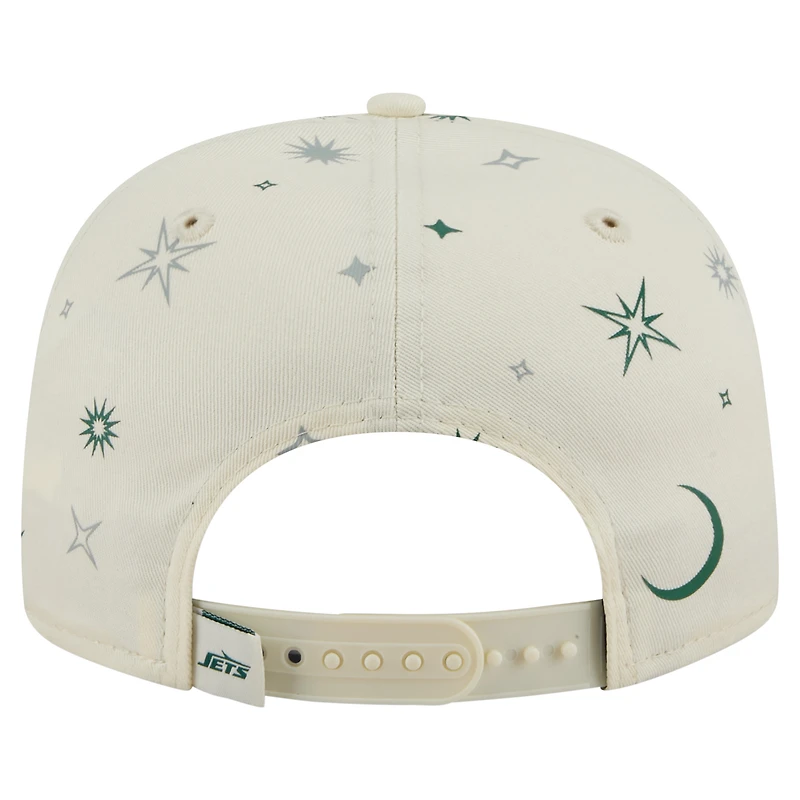 Men's New Era Cream New York Jets Celestial Golfer Snapback Hat