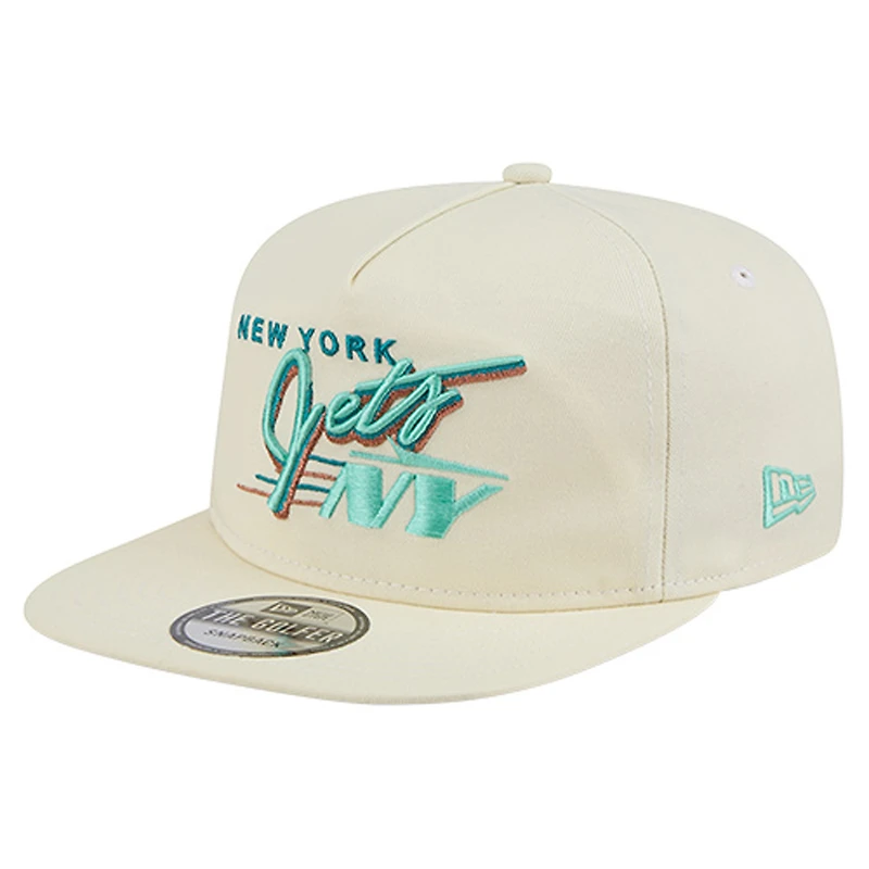 Men's New Era Cream New York Jets Liberty Golfer Adjustable Hat