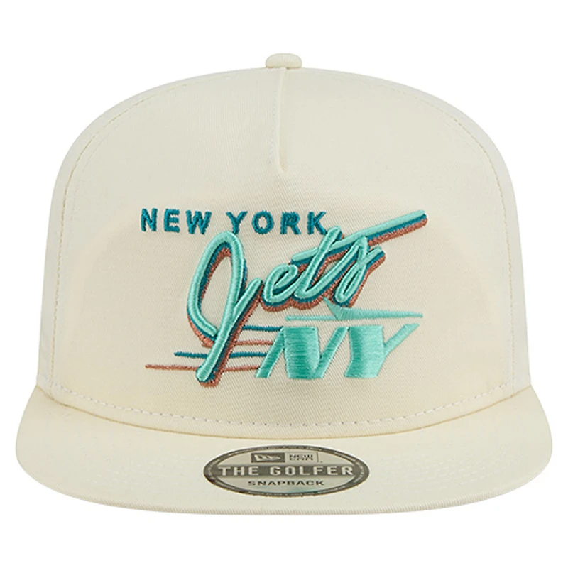 Casquette ajustable Liberty Golfer New Era crème pour homme des New York Jets