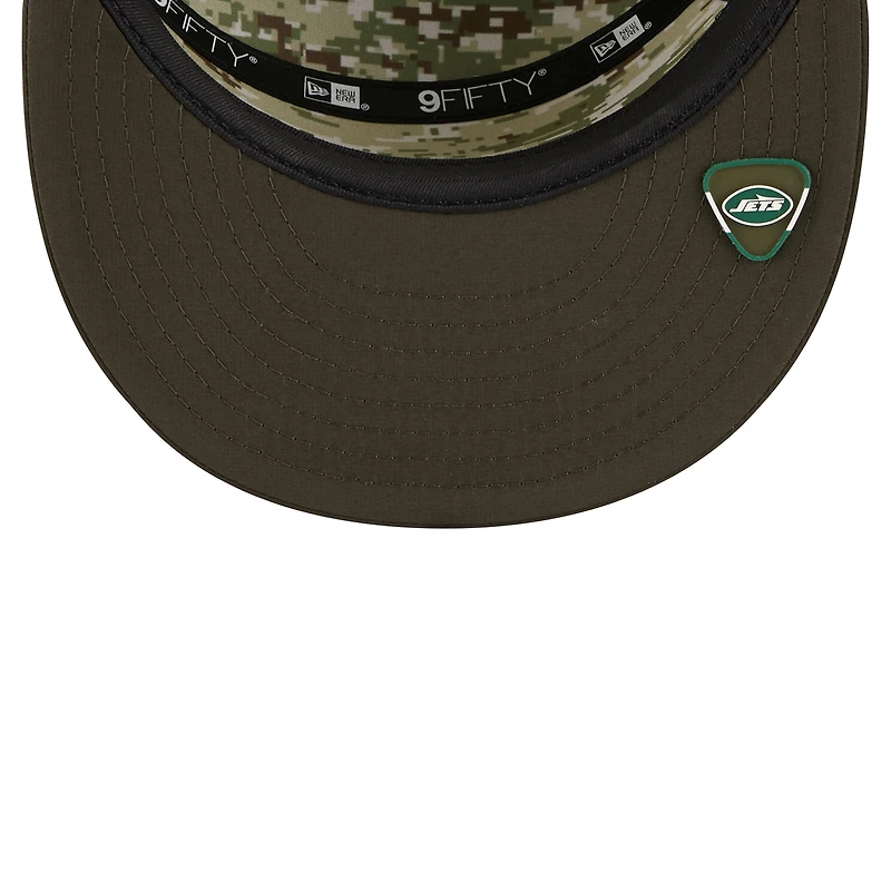 Men's New Era Dark Green New York Jets 2025 Salute to Service Split Panel 9FIFTY Snapback Hat