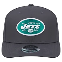 Casquette extensible à boutons-pression New Era Graphite New York Jets Main 9SEVENTY pour homme