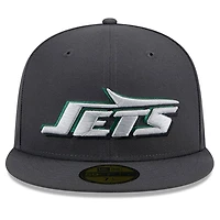 Casquette ajustée 59FIFTY New Era Graphite York Jets pour homme, repêchage officiel de la NFL 2024 sur scène