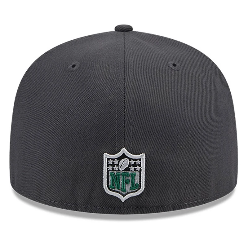 Casquette ajustée 59FIFTY New Era Graphite York Jets pour homme, repêchage officiel de la NFL 2024 sur scène