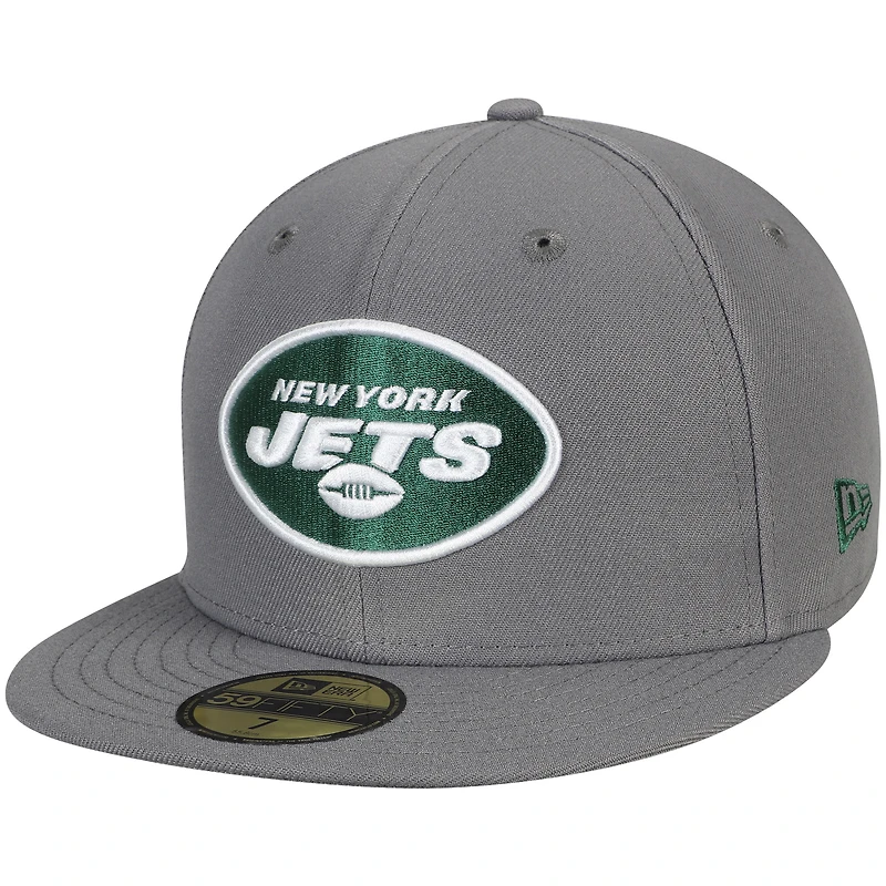 Casquette ajustée New Era Graphite York Jets Storm 59FIFTY pour homme