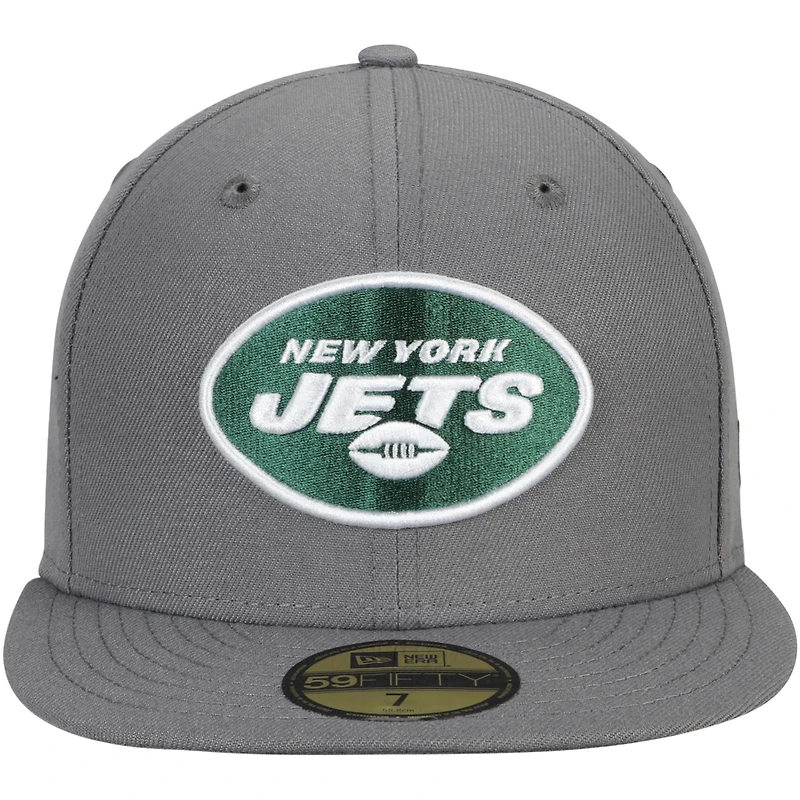 Men's New Era Graphite York Jets Storm 59FIFTY Fitted Hat