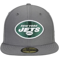 Men's New Era Graphite York Jets Storm 59FIFTY Fitted Hat