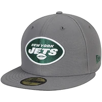 Men's New Era Graphite York Jets Storm 59FIFTY Fitted Hat
