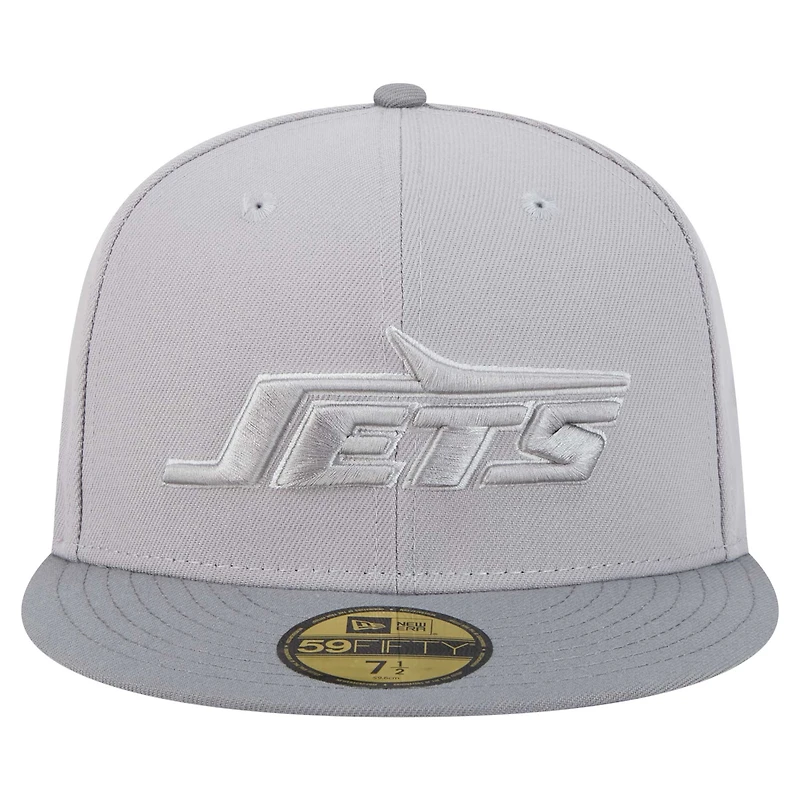 Men's New Era Gray/Graphite York Jets Iron Cloud 59FIFTY Fitted Hat