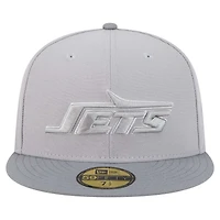 Men's New Era Gray/Graphite York Jets Iron Cloud 59FIFTY Fitted Hat