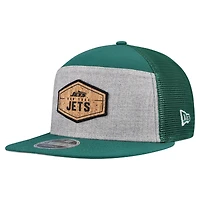 Men's New Era  Gray/Green New York Jets Cork Split Panel 9FIFTY Trucker Snapback Hat